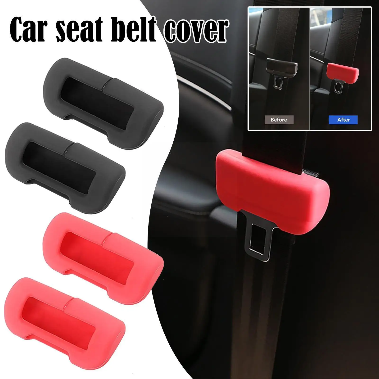 

2pcs for Tesla Model 3/Y Seat Belt Buckle New Car Safety Belt Cover Silicone Collision Avoidance Car Protector Accessories N9D0