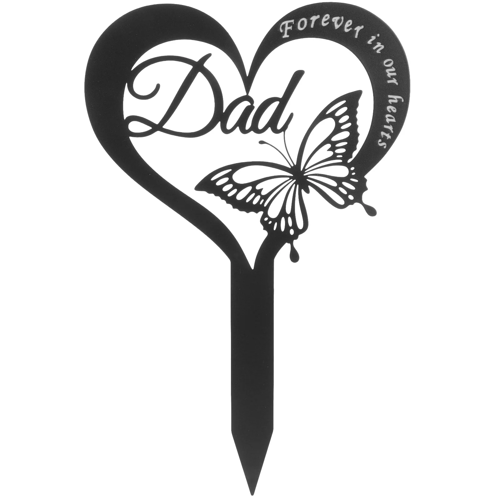 

Ornaments Cemetery Decorations Heart Shaped Garden Stake Heart-shaped Memorial Grave Plaque Iron Stakes Pile for Father