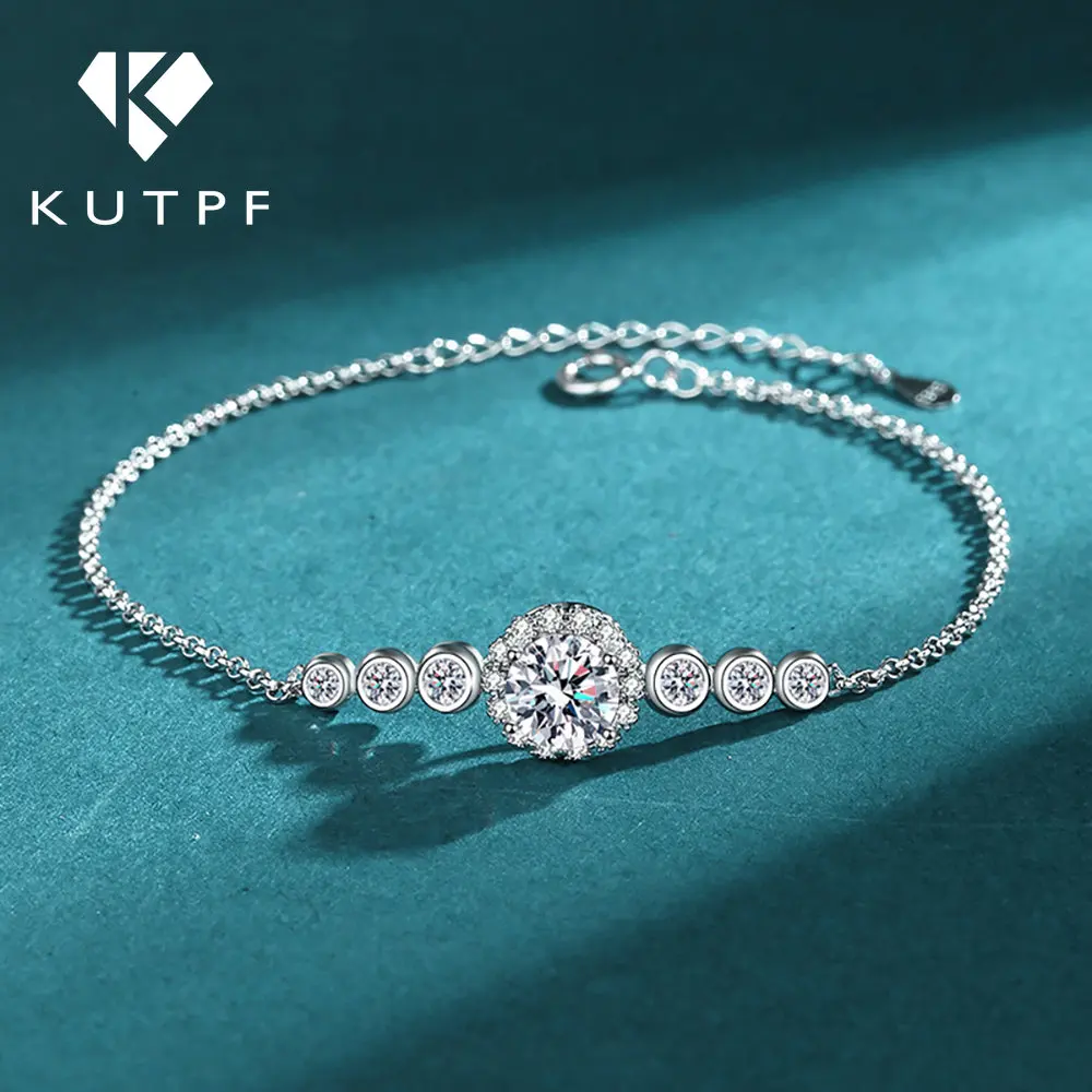 

Trendy Bubble Moissanite Diamond Bracelet 100% 925 Sterling Silver 1 CT D Color Round Brilliant Cut Diamond Bracelet For Women
