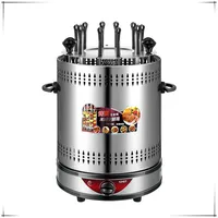 Smokeless electric grill Household rotating lamb kebabs machine stainless steel timing kebab maker automatic BBQ grill 1