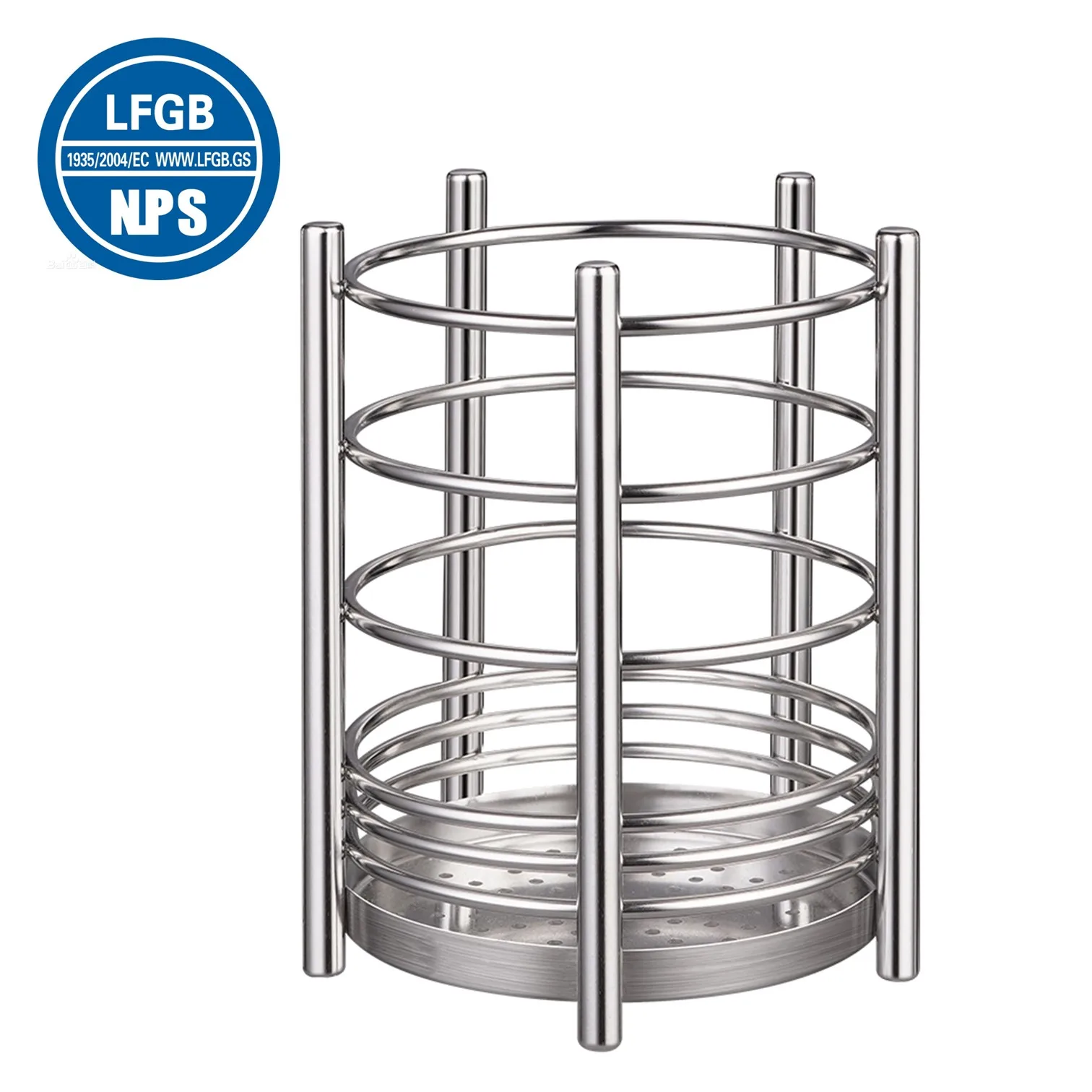LFGB Certification 304 Stainless Steel Flatware and Cookware Holder Argon Arc Welding Well-ventilated Chopsticks Container