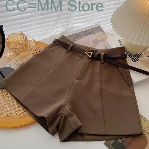 New High Waist Shorts for Women Fashion Casual Loose Solid Wide Leg Pants Shorts Chic Office Ladies Womens Shorts