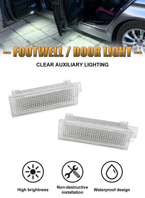 Luz Led de cortesía para puerta de coche, luz de bienvenida de 18 SMD para  coche BMW E60, E70, E71, E90, E91, E92, F01, X5, F10, F11, 2 unidades -  AliExpress