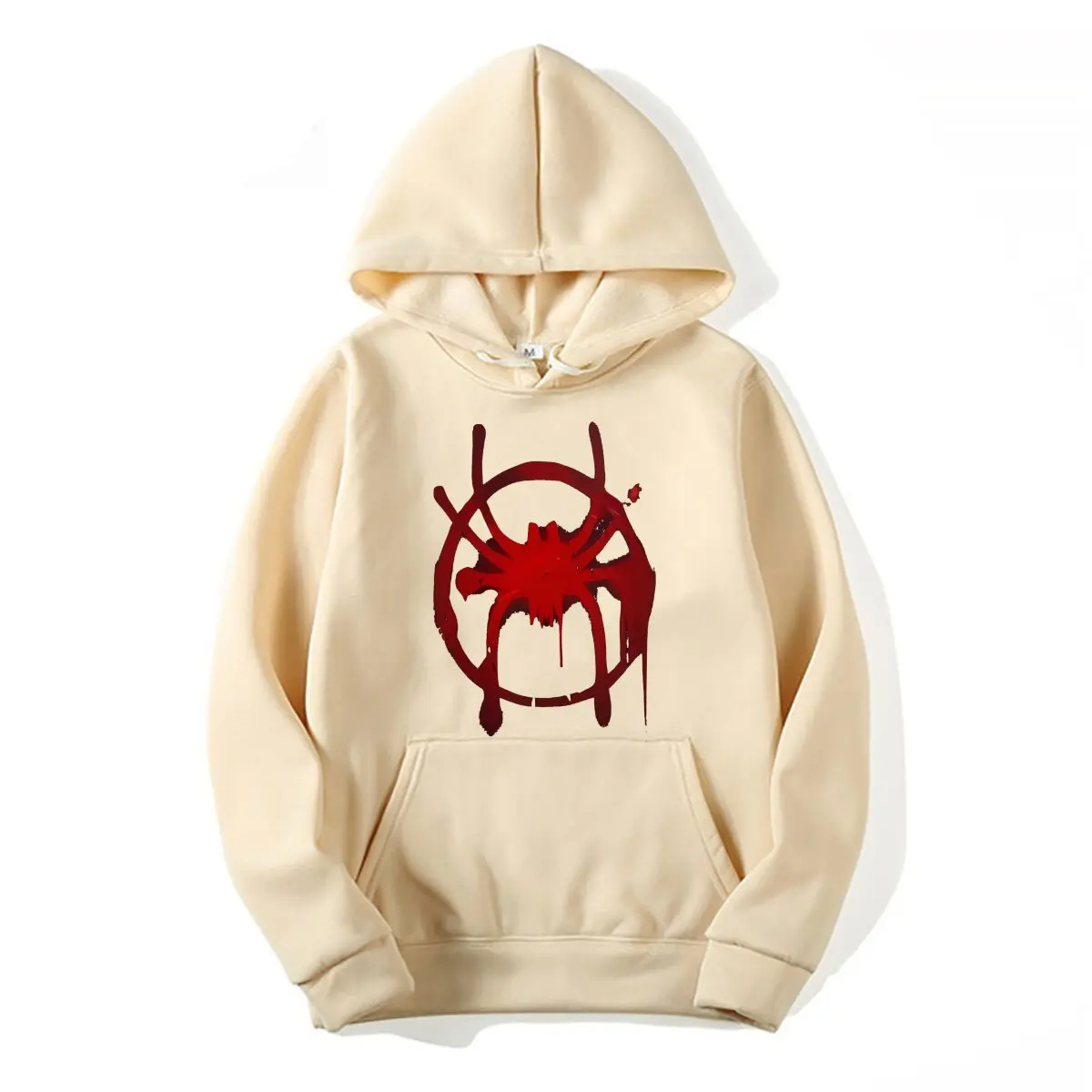 Plus Size Funny Black Hoodie with Spider Symbol