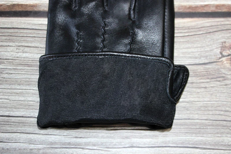 Men's Sheepskin Leather Gloves Single Layer Unlined Thin for Spring Autumn Outdoor Motorcycle Riding Driver