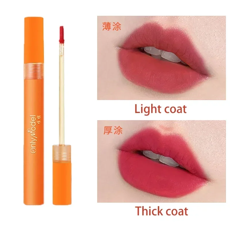 thumbnail image 1 of Bright Orange Color Lip Glaze Carrot Matte Velvet Liquid Lip Gloss Easy to Apply Lasting Lipstick Korea Lips Makeup Cosmetics, 1 of 5