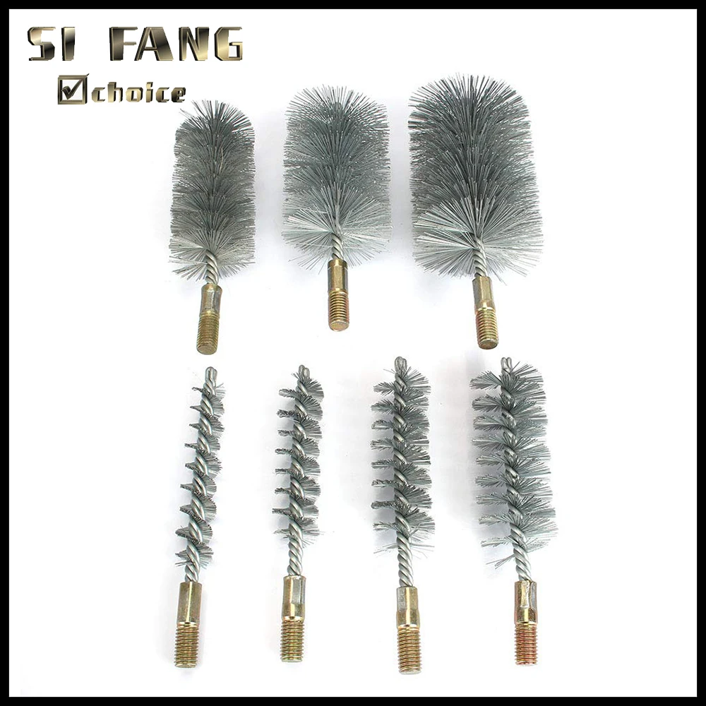 Premium Stainless Steel Wire Cleaning Brush with M12 Thread - Ideal for Polishing Pipes and Cylindrical Surfaces
