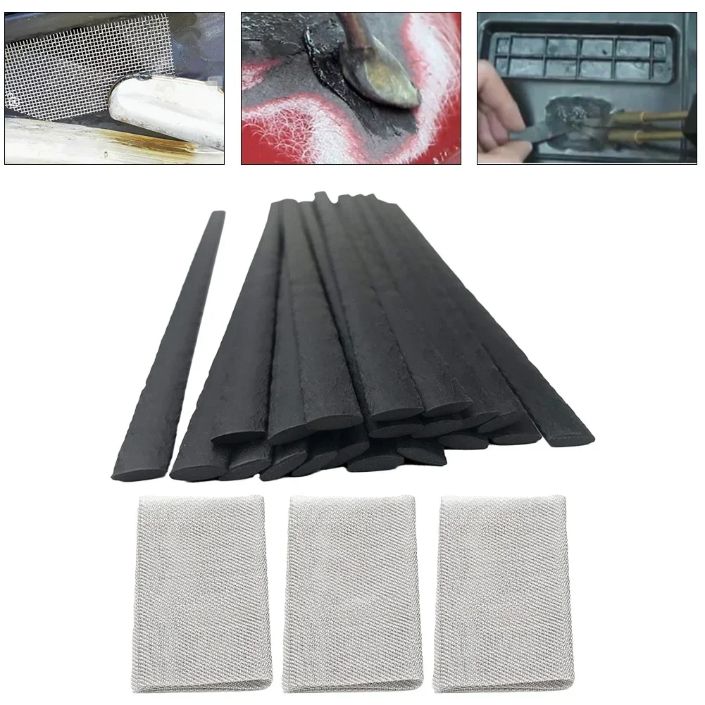 10pcs Plastic Welding Rods With 3 Repair Mesh Welding Rods For TPO TEO PP Bumper Plastic Welder Repair Tool Supplies