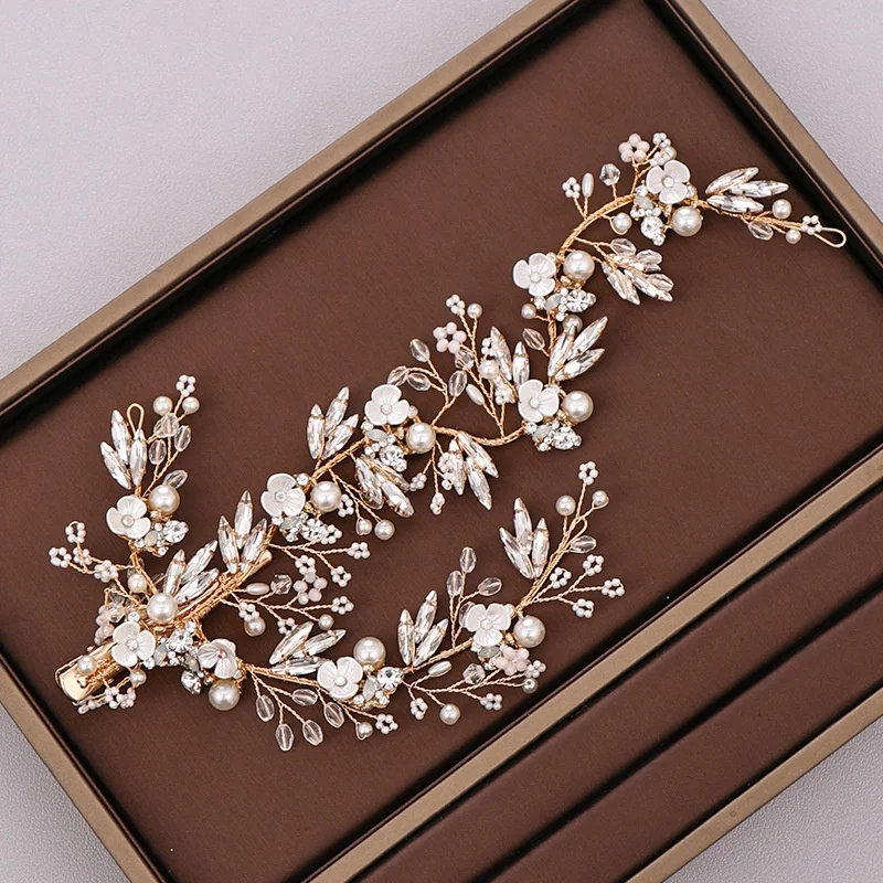 1Pcs Branch Leaves Barrettes Bobby Pin Hairpins Hair Ornaments Hair Accessories Beautiful Bride Headwear fashion sweet imitiation pearl minimalist hair clip hair accessories hairpin barrettes women girls hairgrip headdress ornaments