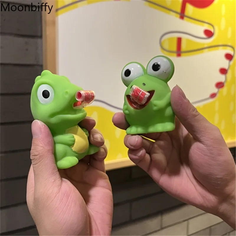 

Children Creative Decompression Fidget Toys Pinch Frog Dinosaur Sticking Tongue Out Relieve Stress Toy Christmas Gifts for Kids