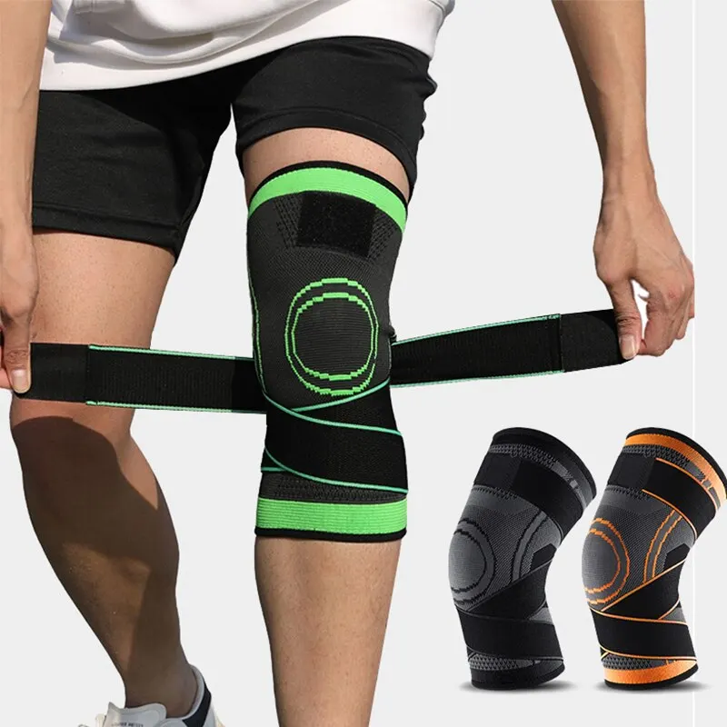 Knee Support Sleeve Compressions Adjustable Straps for Running Working Out Sports Wearing All Day