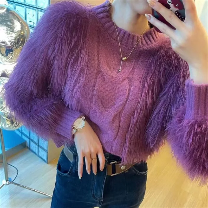 

New Korean fashion Joker fashion leisure lazy wind twist slim sweater sweater