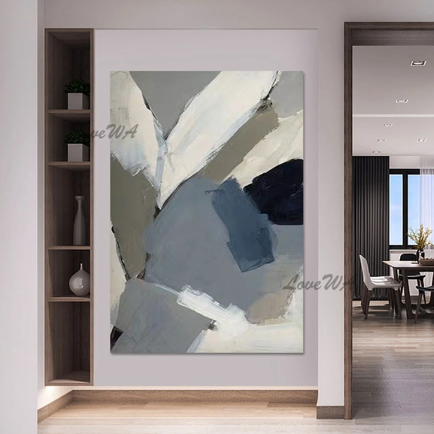 

Large Size Handmade Abstract Oil Painting For Hotel Office Decorative Unframed Art And Craft Linen Canvas Picture Wall Poster