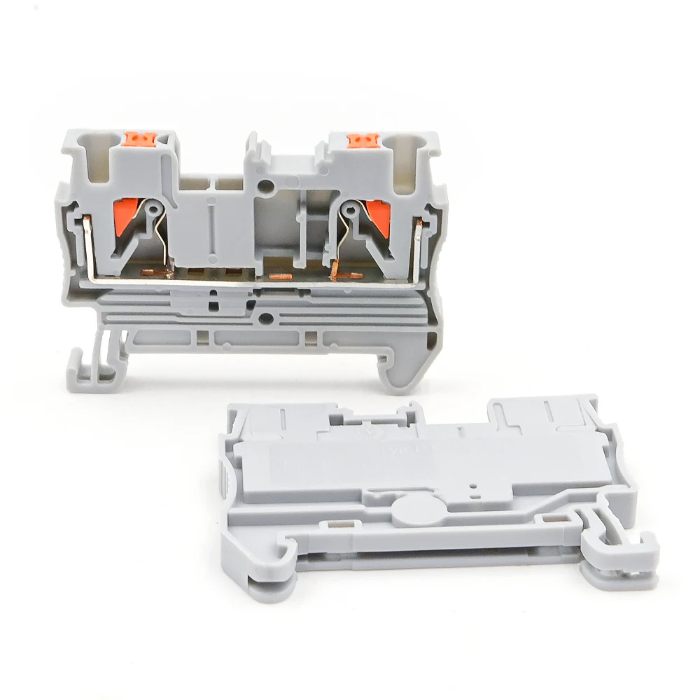 100Pcs PT 2.5 Spring Terminal Block 2.5mm DIN Rail Compact Electrical Wiring Secure Connection 4