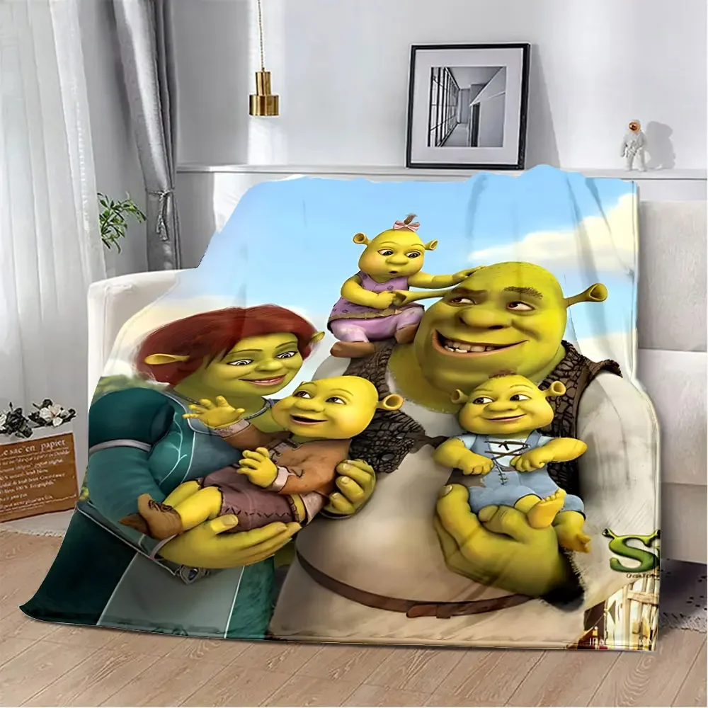 Cartoon Funny S-Shreks Printed Blanket Picnic Blankets Warm Blanket Soft and Comfortable Blanket Home Travel Birthday Gift 4