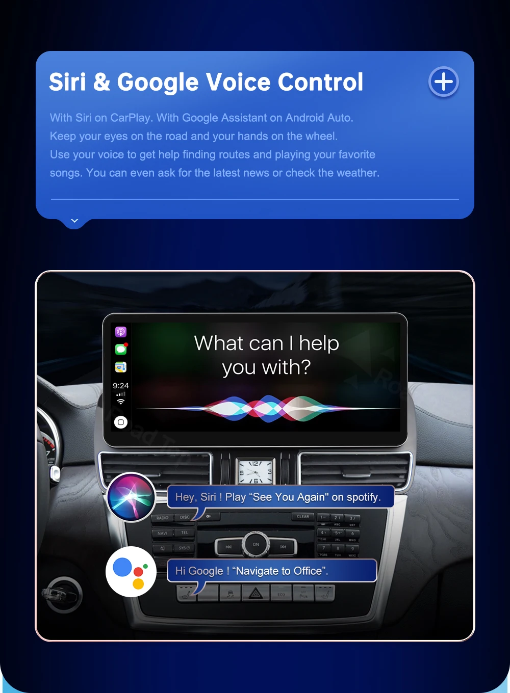 12,3-Zoll Road Top Touch Display Multimedia-Player für GLE GLS 2016-2018 NTG5.0 GPS Carplay Bildschirm Android Auto Link – Detail 15