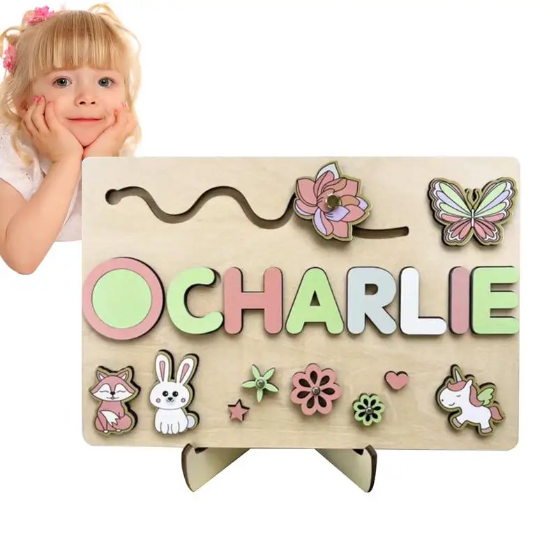 

Wooden Name Puzzles Cartoon Wooden Alphabet Game For Nursery Decor And Learning Toys Cartoon Wooden Alphabet Game