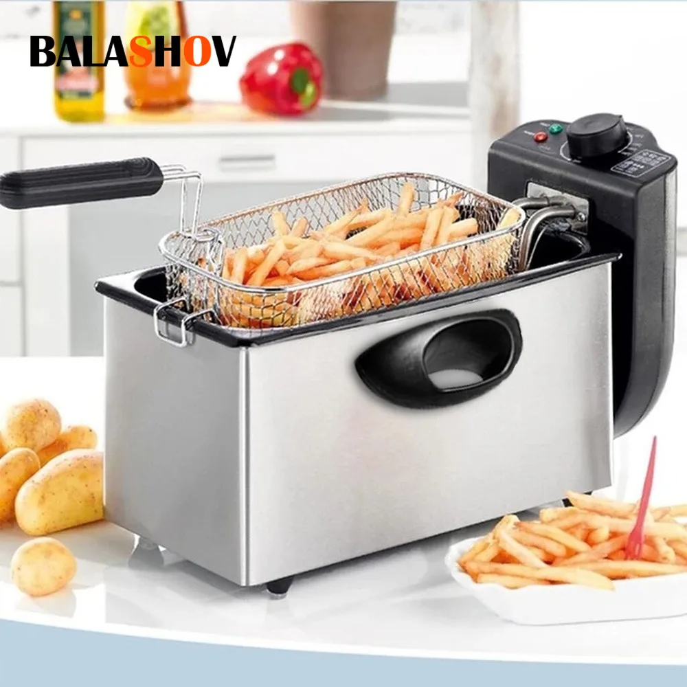 Electric Deep Fryer Large Capacity Oil Oven Countertop Commercial Fryer for Street Vendors Fried Chicken Fries Pot EU/UK