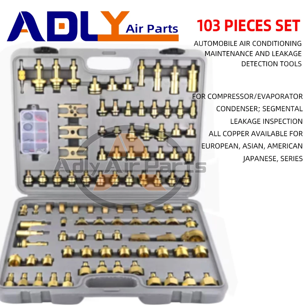 Car Air Condition Universal Leak Test Adapter Leak Detection Repair Kit Leak Detector For Europe America Asia Car Fit Auto parts