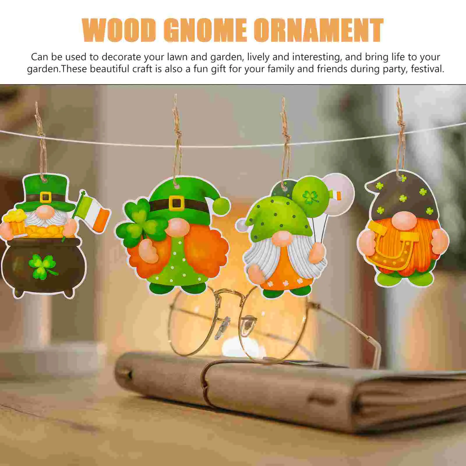 36 Pcs Ornament Festival Party Decoration Patrick Gnome Accessories Patrick's Day Ornaments Paper 4