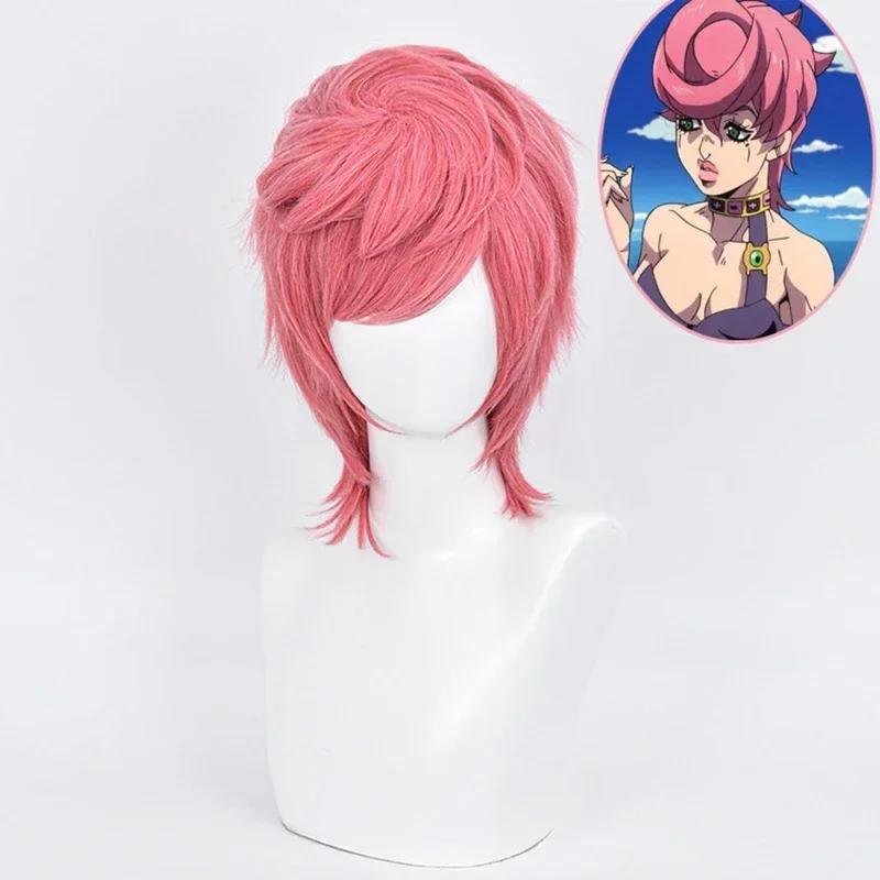 

Anime JOJO Bizarre Adventure Golden Wind Trish Una Cosplay Wig Heat Resistant Hair Costume Wigs + Wig Cap