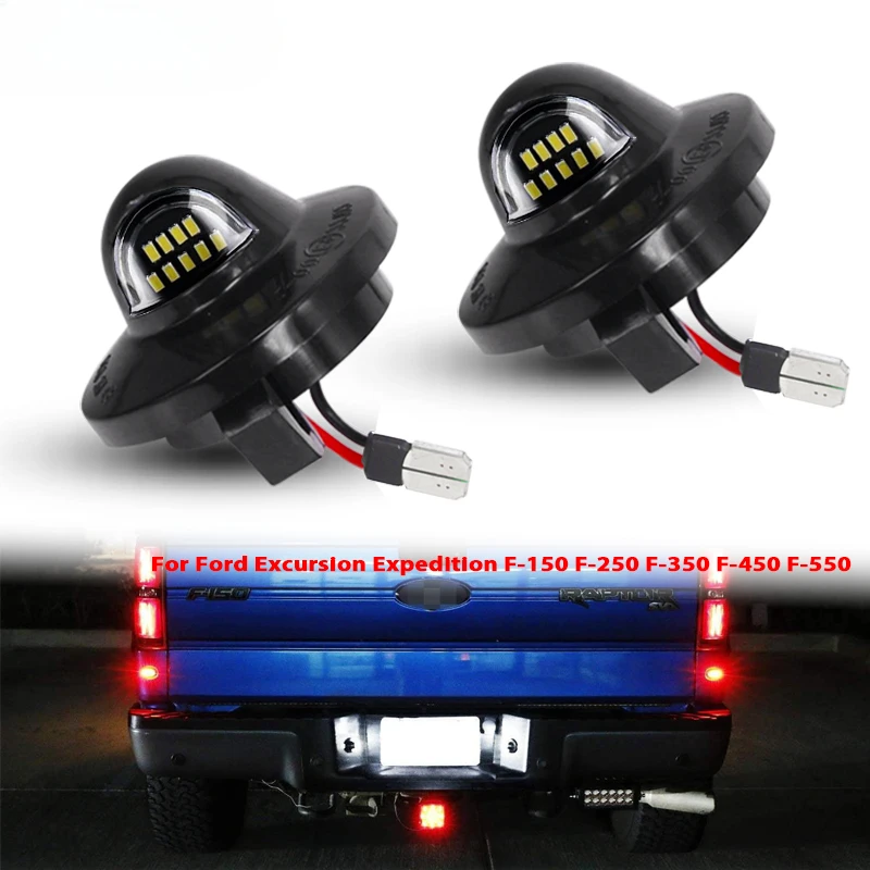 

OEM-Fit Xenon White Full LED License Plate Light Assembly For Ford F150 F250 F350 F450 Ranger Raptor Explorer Sport Trac