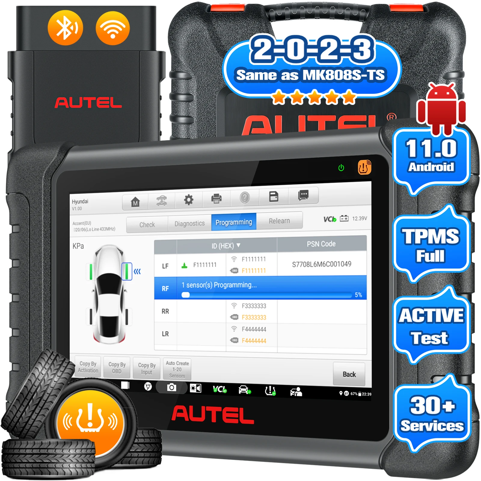 Autel MaxiCheck MX808S TS OBD2 Scanner TPMS Programming/Relearn Bidirectional Tool With All