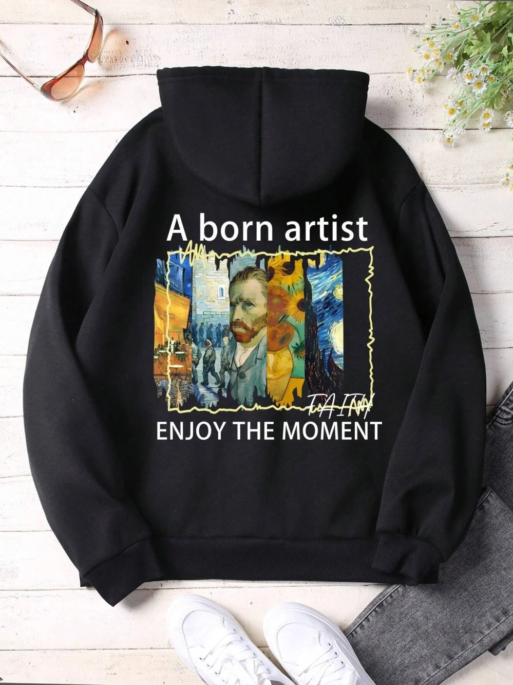 

A Born Artist Enhoy The Moment Van Gogh's Works Female Hoody Fashion Casual Hooded S-XXL Autumn Hoodies Warm OversizedClothes