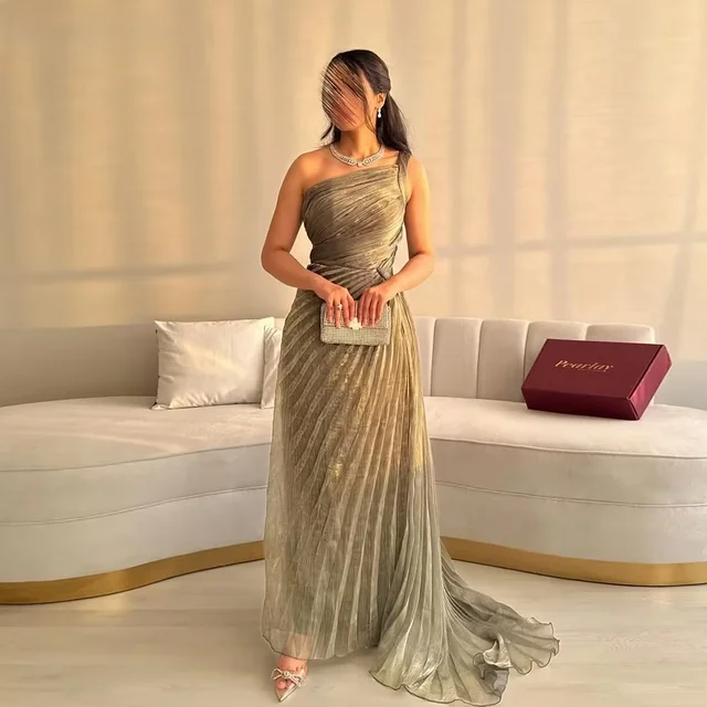 المملكة العربية السعودية دبي فستان سهرة بكتف واحد مطوي حورية البحر فستان الحفلات بدون أكتاف فستان رسمي للحفلات حسب الطلب