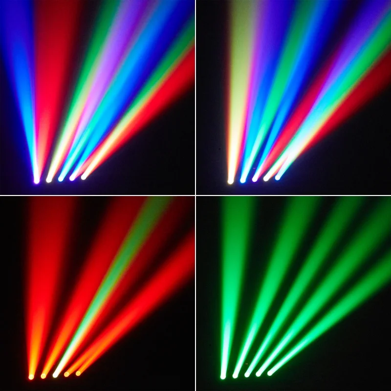 180w 5-Head XY Rotating Stage Disco Light  DMX512 Sound Control RGBW Beam+Green