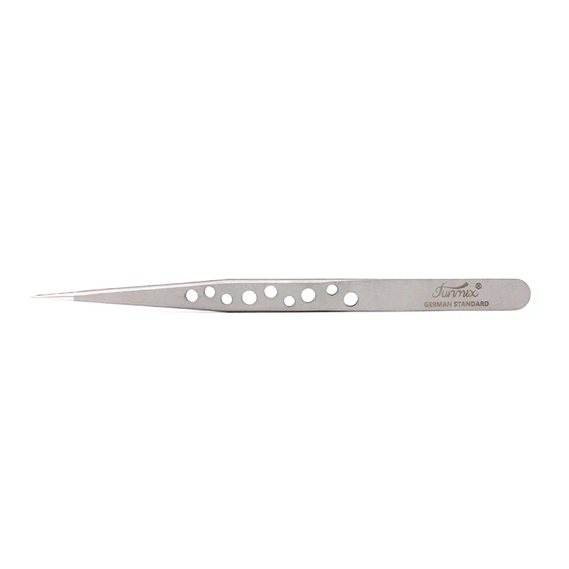 FUNMIX  Stainless Steel Tweezers  False Eyelash Extension Tweezers Anti-static Eyebrow Lash Tweezers Watchmaker Tools 4