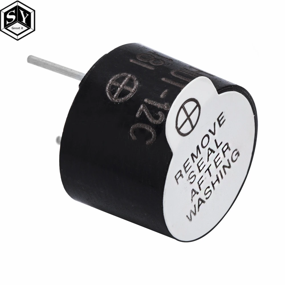 3/5/12/24V Piezo Buzzer Active Buzzer Magnetic Long Continous Beep Tone Alarm Ringer 12mm MINI Active Piezo Buzzers Arduino Diy Kit