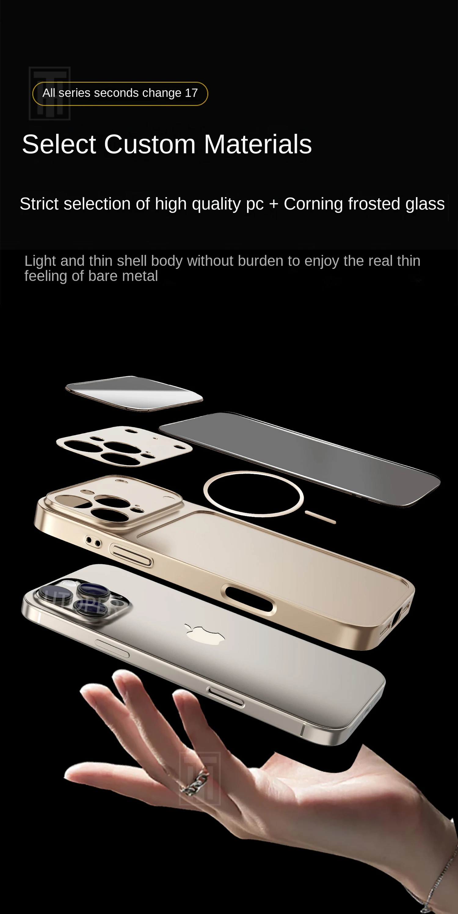 Luxury iPhone Case - Large Frame Glass Lens Protection for iPhone 14151617 Pro Max Magsafe Magnetic PC Hard Cover