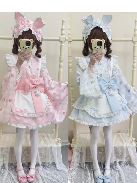 Anime Kawaii Dress Kawaii Anime French Maid Cosplay Dress With Cat