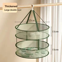 1/2 Layer Clothes Drying Basket With Hanging Hook Fine Mesh Household Towels Socks Sweater Underwear Mesh Drying Rack For Home 1