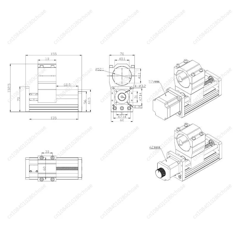 CNC 3018 Z-Axis Module Apply Nema17 Stepper Motor Spindle Hole 52mm Aluminum Sli