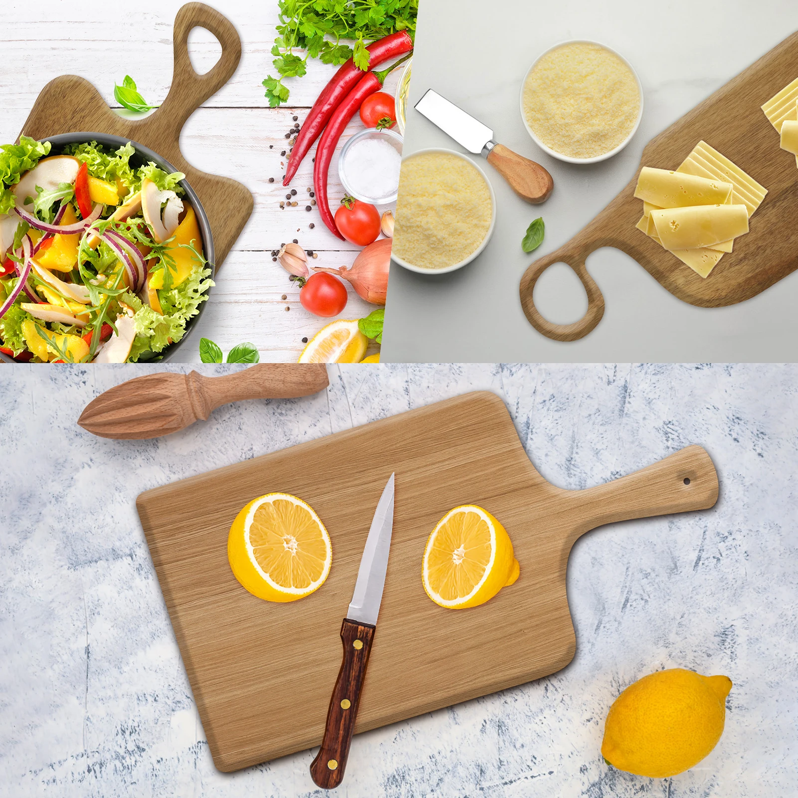 6Pcs Cutting Board Handle Template Set Transparent Acrylic Charcuterie Board Handle Router Template Woodworking Straight