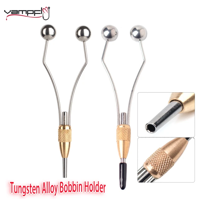 Tungsten alloy Bobbin Holders Bullet Head Brass Knob Fishing Fly Hook Jig  Lure Bait Streamer Tying