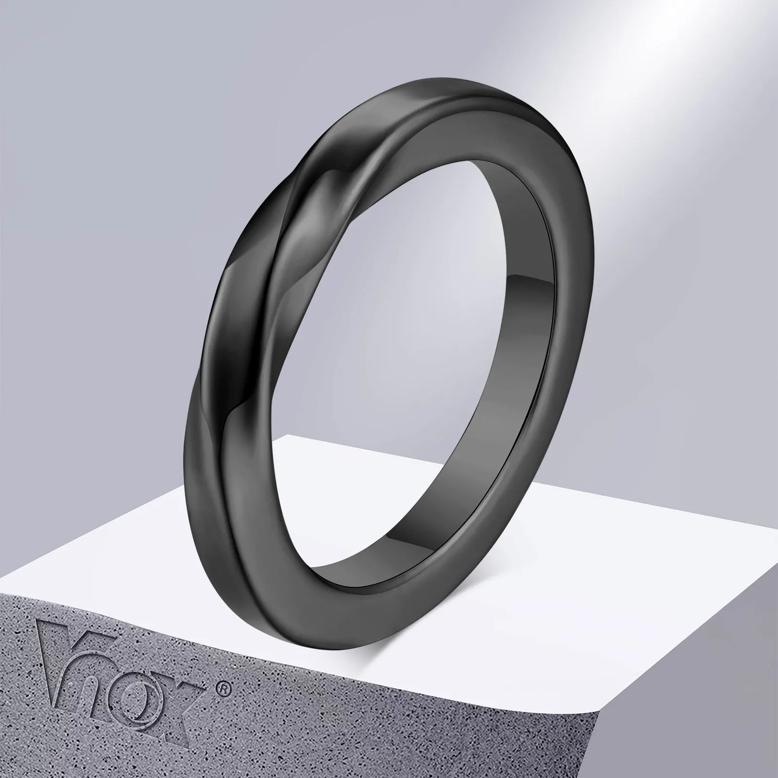 Vnox 3Mm Monius Ring For Men, Cinturino In Acciaio Inossidabile Intrecciato, Anello Unisex Eternity Love Promise