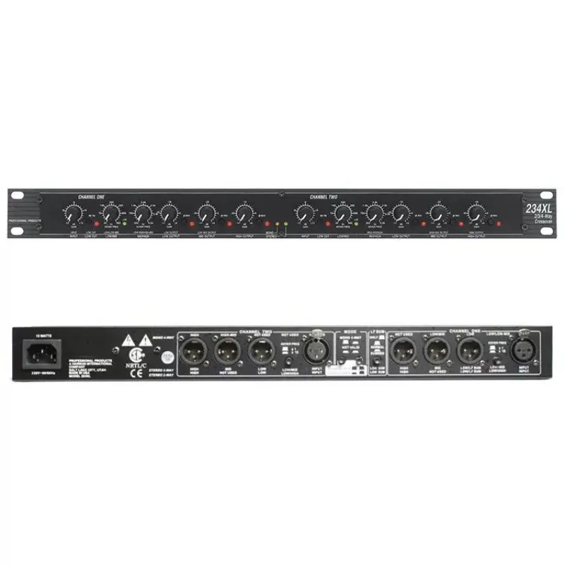 234XL 프로페셔널 전자식 크로스오버 - 스테레오 3웨이 / 모노 4웨이, 밸런스드 XLR 입출력, 20Hz-20kHz, 무대/KTV/PA용