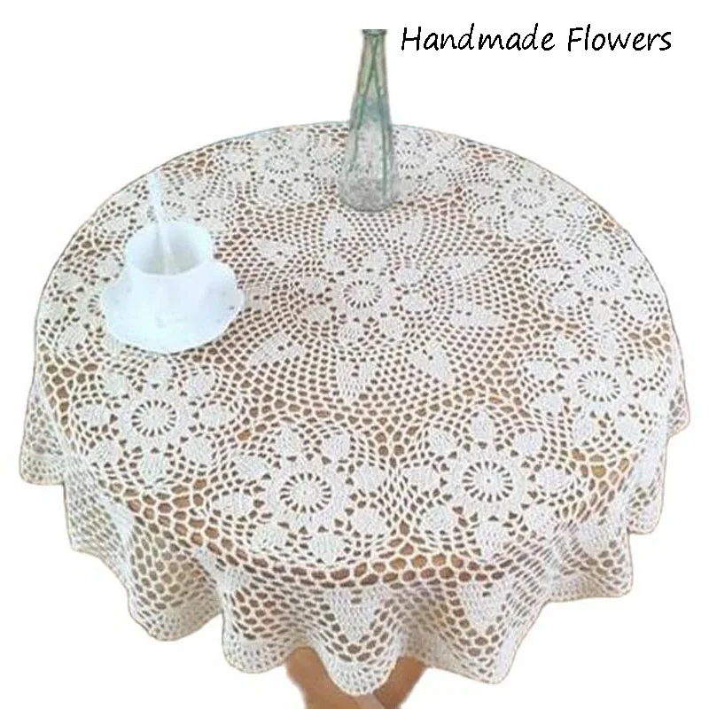 

NEW Cotton flower Crochet tablecloth Table cloth round handmade Table Cover Christmas wedding Table decoration and accessories