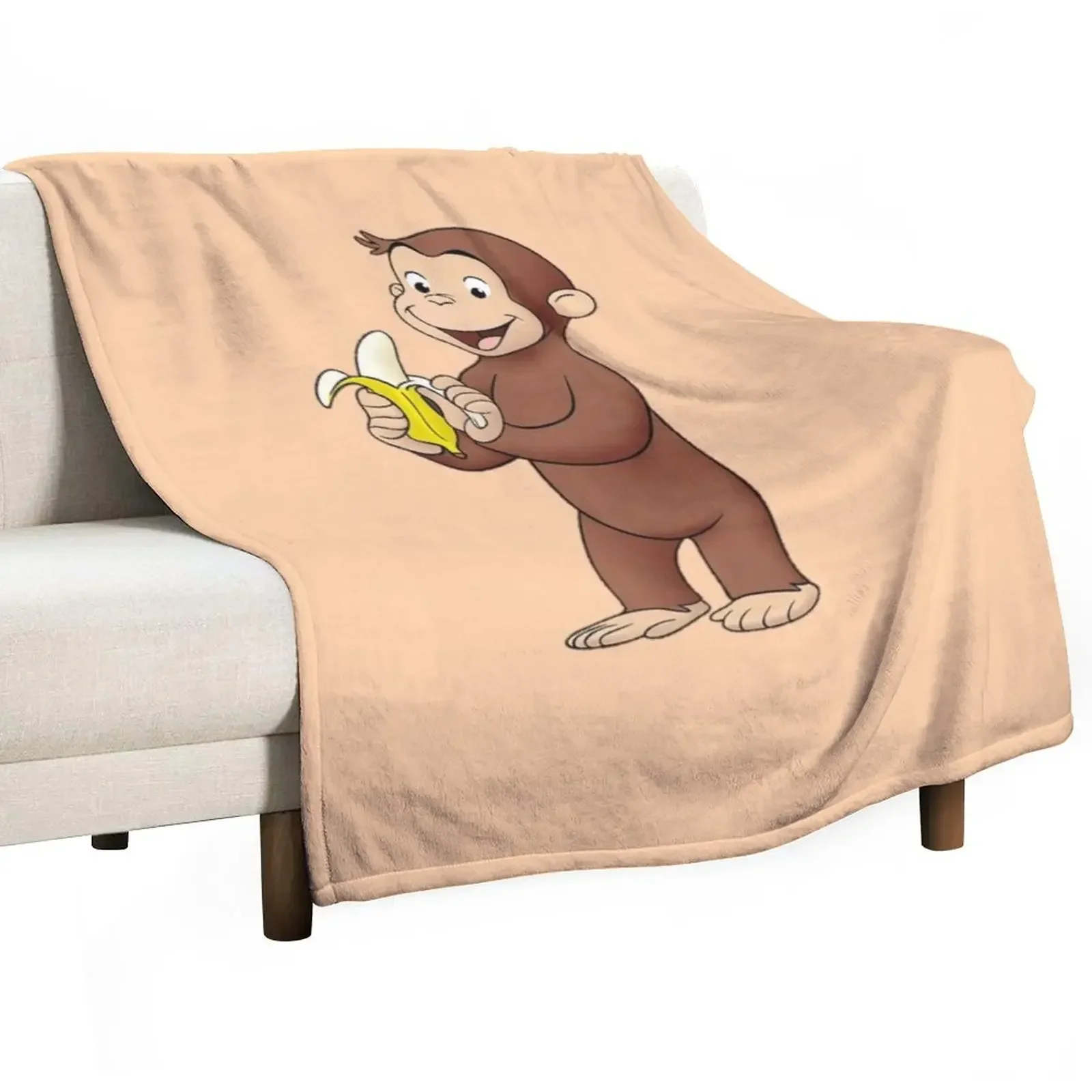 

funny and cute curious george monky Throw Blanket Travel Bed Blankets