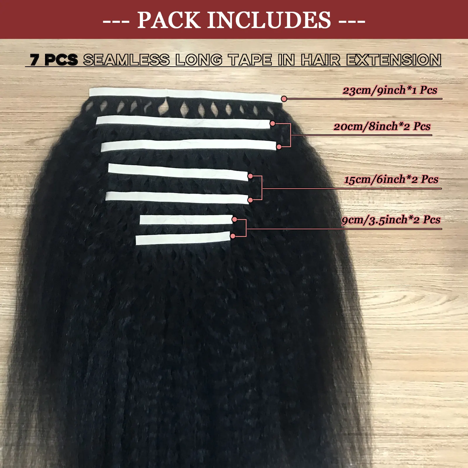Invisible Tape Weft In Hair Extension For Black Women Kinky Straight Virgin Peuvian Natural Color Full Head 7pcs 100g