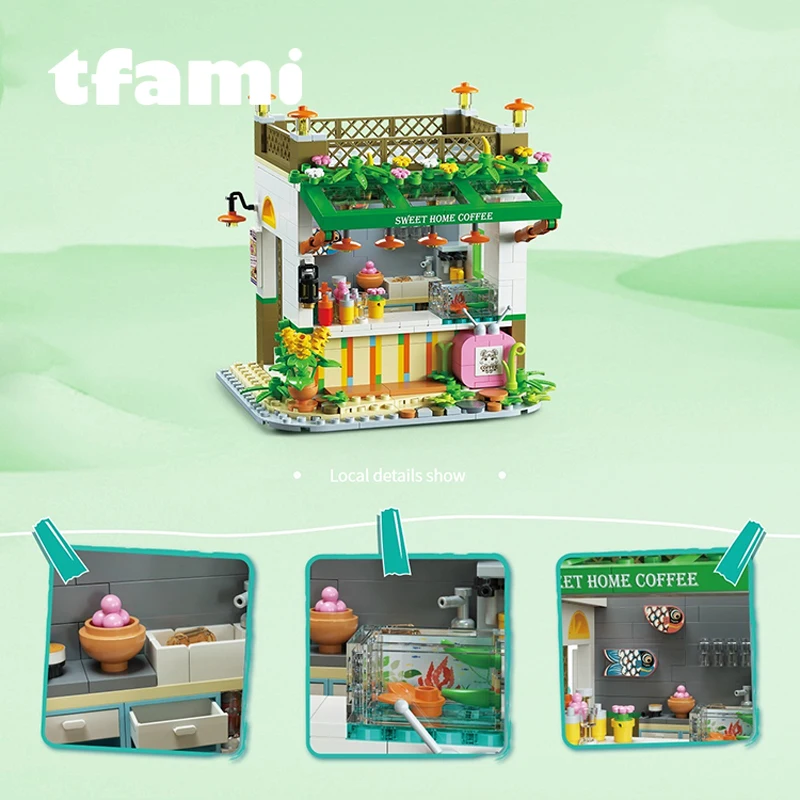 

TFAMI Building Blocks City Street View Flower Room Micro Model Building Blocks DIY Toys Mini Bricks For Children's Girls Gifts