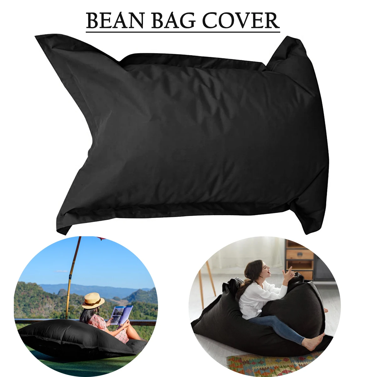 Large Bean Sofa Cover Soft Waterproof without Filler Lazy Tatami Sofa Couch Cushion Cover Outdoor Lazy Seat Bag Couch bean bag chair