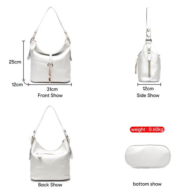Zency Elegant Women Red Leather Handbag 100% Genuine Leather Lady Hobo Bag Charming Ring Medium Shoulder Bag Bright Yellow Bags 5