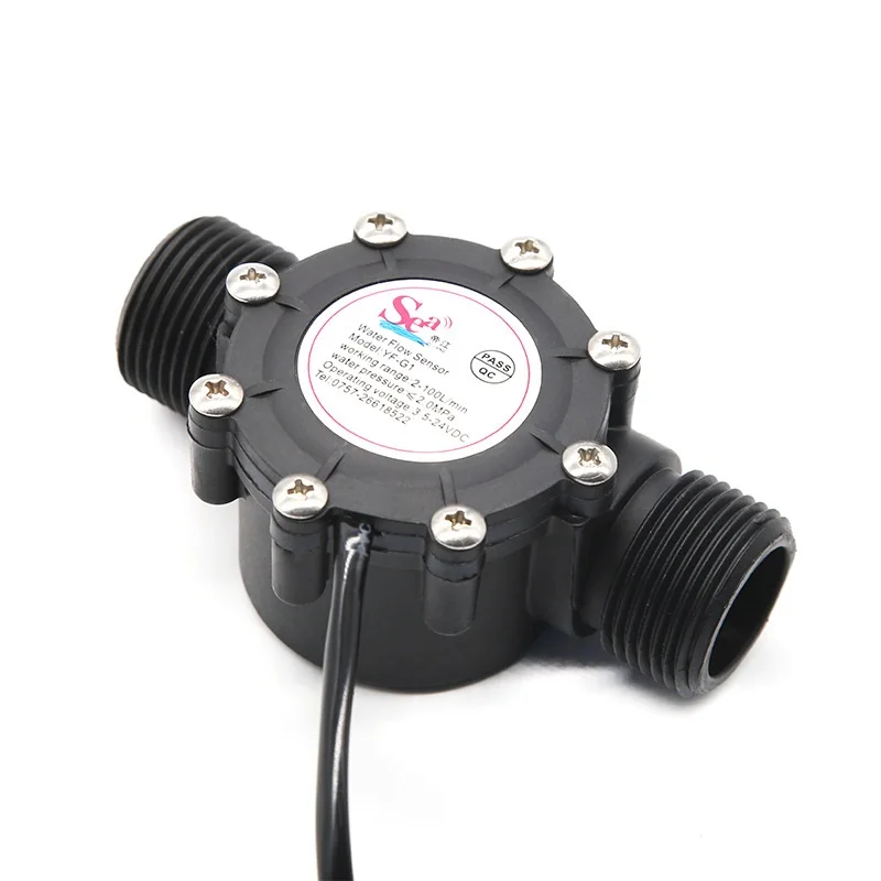 YF-G1 DN25 DC 3.5-24V OD1.3 Inch G1 Water Flow Hall Sensor Flowmeter Liquid Flow Water Pump Controller 2MPa 100L/min