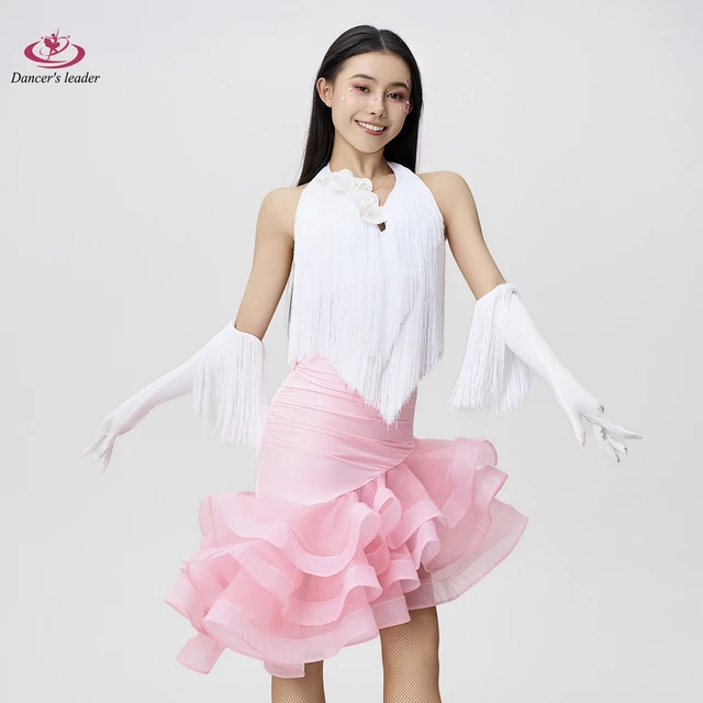 화려한 움직임을 돋보이게 하는 라틴 댄스용 중공업 술 케이크 스커트