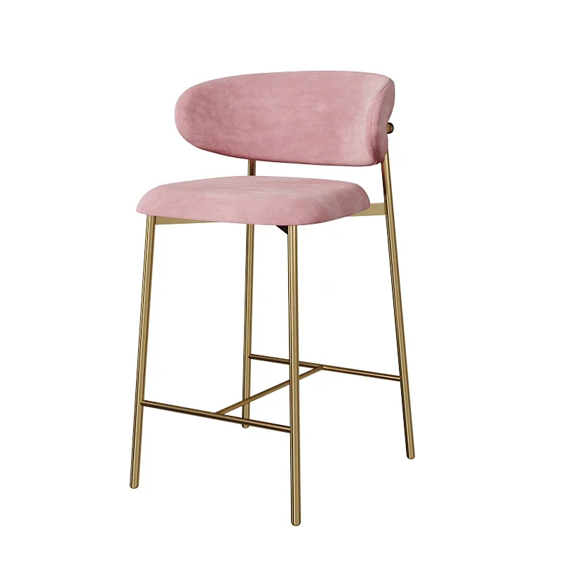 Backrest Ergonomic Bar Stools Nordic Metal Designer Reception Bar Chairs Green Relaxing Sgabello Cucina Living Room Furniture