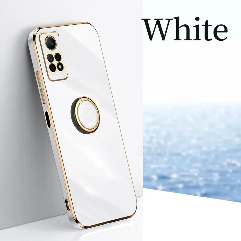 Luxury Plating Ring Holder Phone Case with Silicone Stand